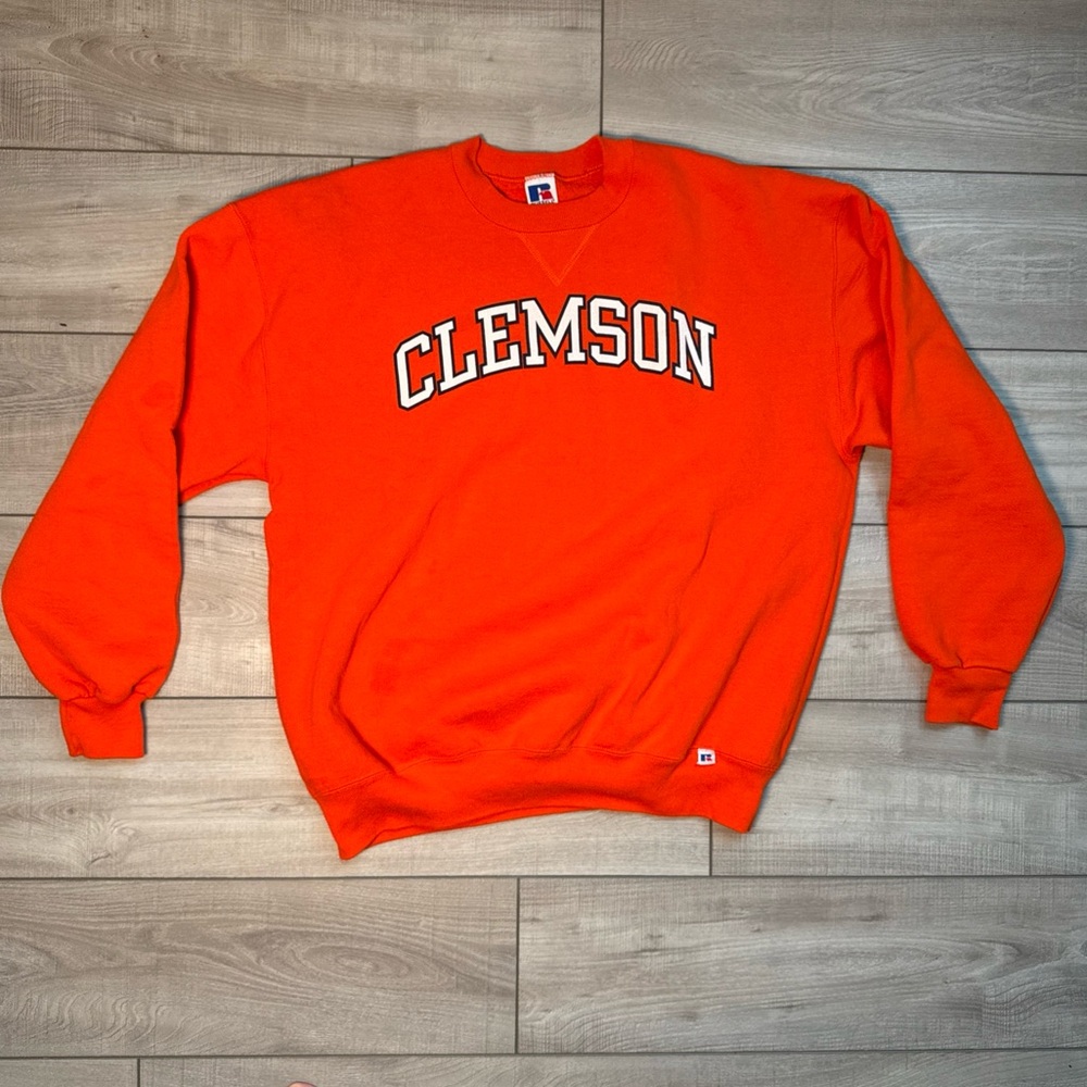 Vintage Clemson Tigers Crewneck Sweatshirt Size XL Russell Athletic 90s USA Made